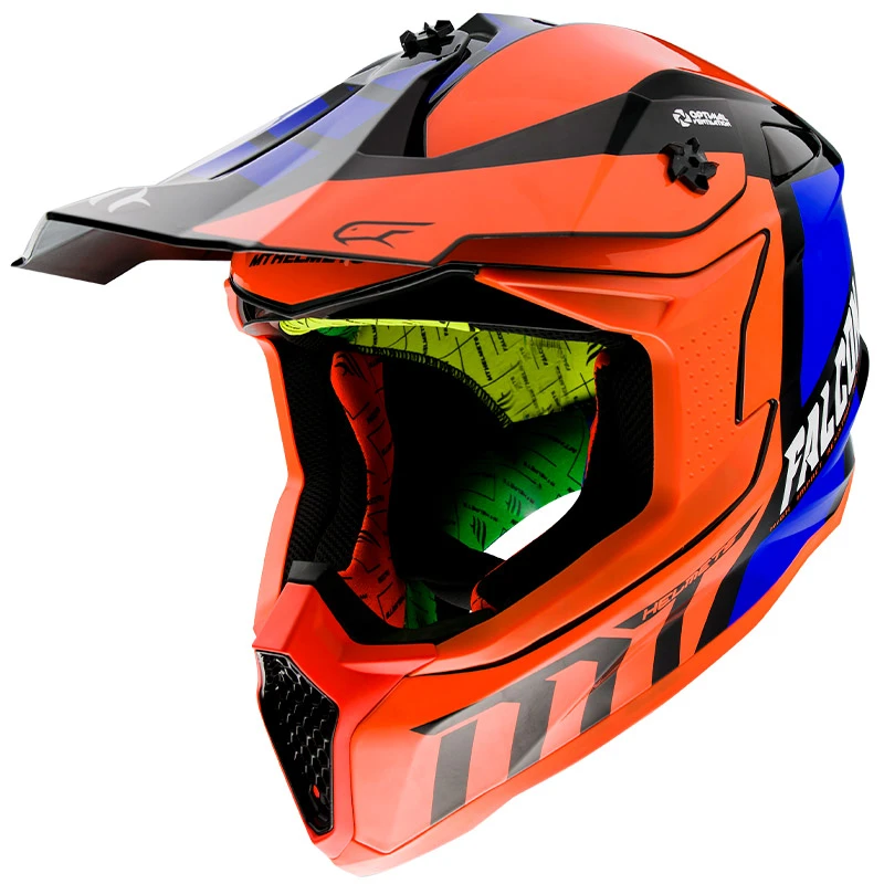 Policarbonato Casco Mt Helmets Falcon Warrior C3 Arancio