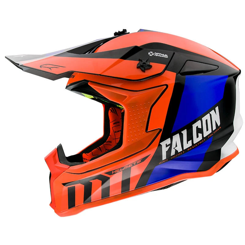 Policarbonato Casco Mt Helmets Falcon Warrior C3 Arancio - immagine 2
