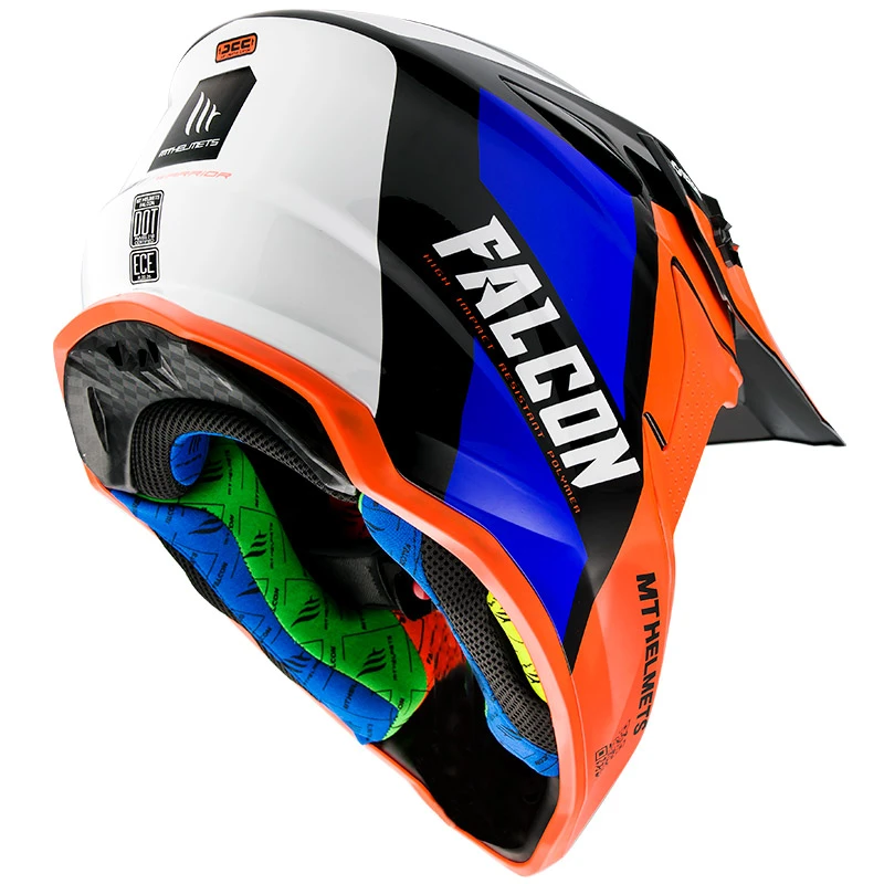 Policarbonato Casco Mt Helmets Falcon Warrior C3 Arancio - immagine 3