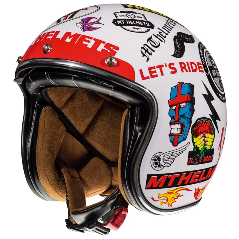 Custom Mt Helmets Le Mans 2 Sv Anarchy A0 Bianco