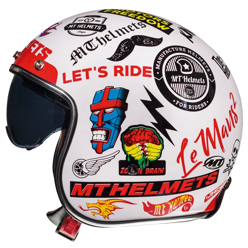 Custom Mt Helmets Le Mans 2 Sv Anarchy A0 Bianco - immagine 2