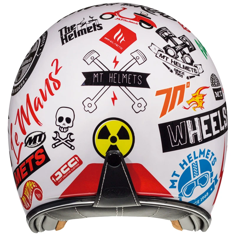 Custom Mt Helmets Le Mans 2 Sv Anarchy A0 Bianco - immagine 3