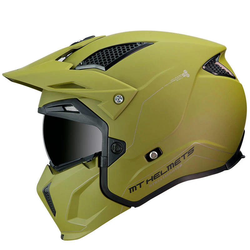 Mentoniera Removibile Mt Helmets Streetfighter Sv Solid A6 Verde Opaco - immagine 2