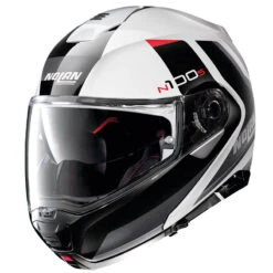 Policarbonato Nolan N100.5 Hilltop N-com Nero Bianco Lucido