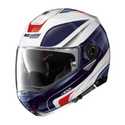 Policarbonato Casco Nolan N100.5 Orbiter N-com Bianco Blu Rosso