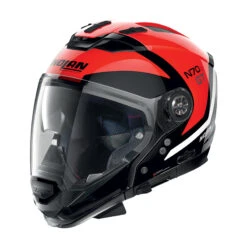 Mentoniera Removibile Nolan N70.2 Gt Glaring N-com Rosso Nero