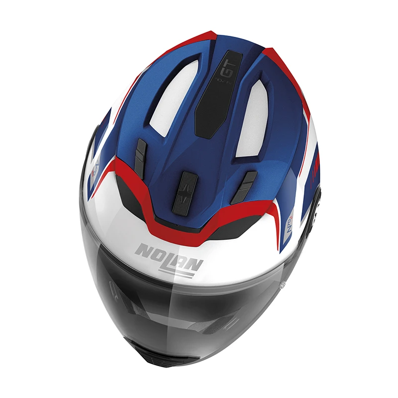 Mentoniera Removibile Nolan N70.2 Gt Switchback N-com Blu Rosso Bianco - immagine 2