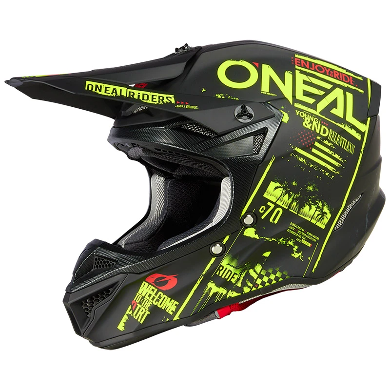 Oneal Fibra Casco O Neal 5 Srs Polyacrylite Attack V.23 Nero Giallo