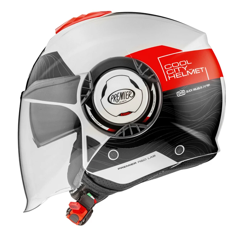 Premier® Policarbonato Casco Premier Cool Evo Ds 2 Bianco Rosso - immagine 2