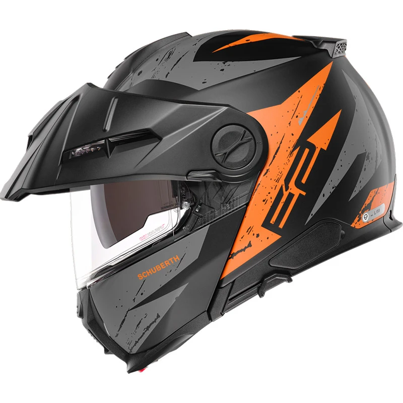 Fibra Casco Modulare Schuberth E2 Explorer Arancio - immagine 3