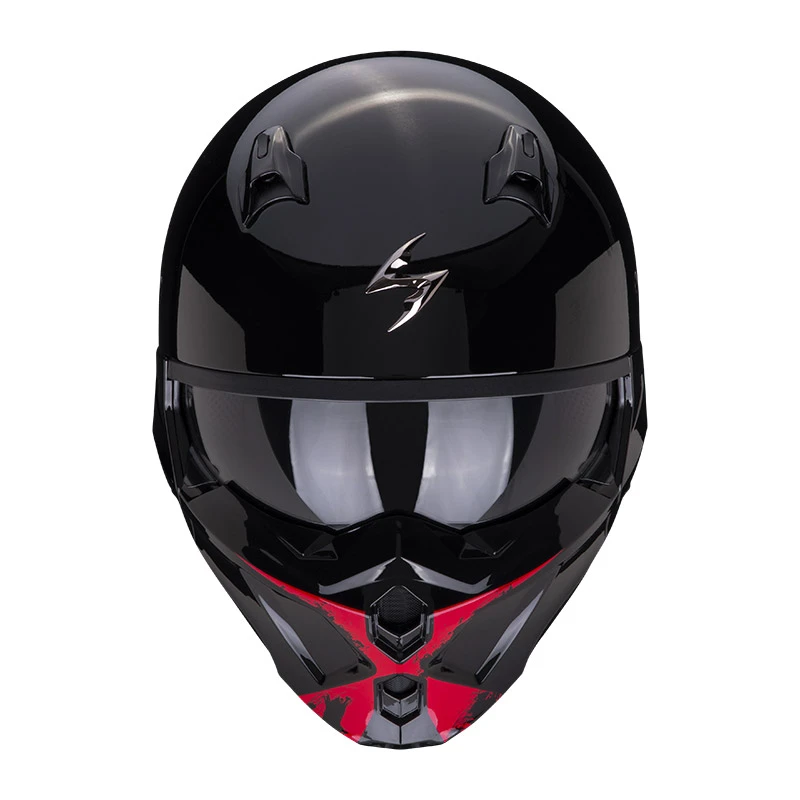 Mentoniera Removibile Casco Scorpion Covert X Tanker Nero Rosso - immagine 2