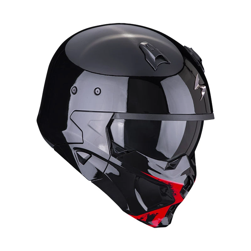 Mentoniera Removibile Casco Scorpion Covert X Tanker Nero Rosso - immagine 3