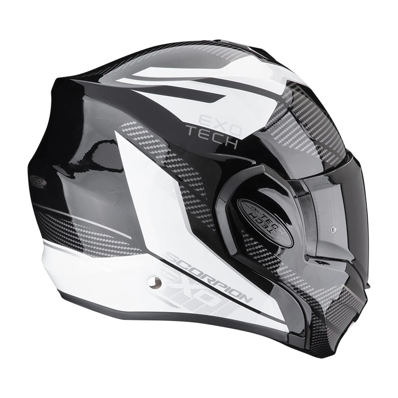 Policarbonato Casco Scorpion Exo Tech Evo Animo Nero Bianco - immagine 3