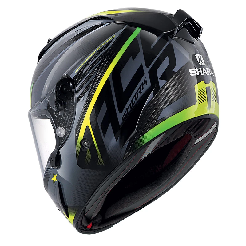 Fibra Casco Shark Race R Pro Carbon Aspy Giallo - immagine 2