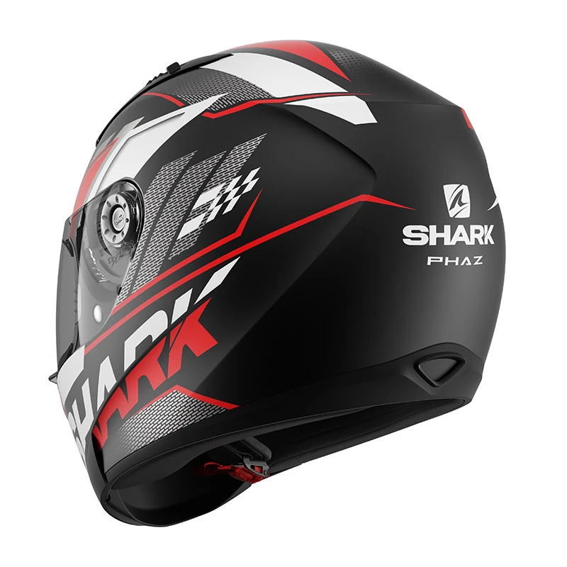Policarbonato Casco Shark Ridill 1.2 Phaz Mat Nero Bianco Rosso - immagine 2