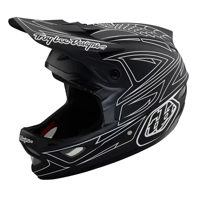 Downhill Casco Troy Lee Designs D3 Fiberlite Spiderstripe Nero