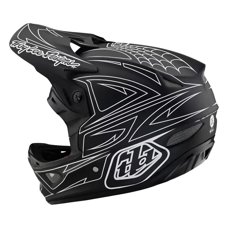 Downhill Casco Troy Lee Designs D3 Fiberlite Spiderstripe Nero - immagine 2