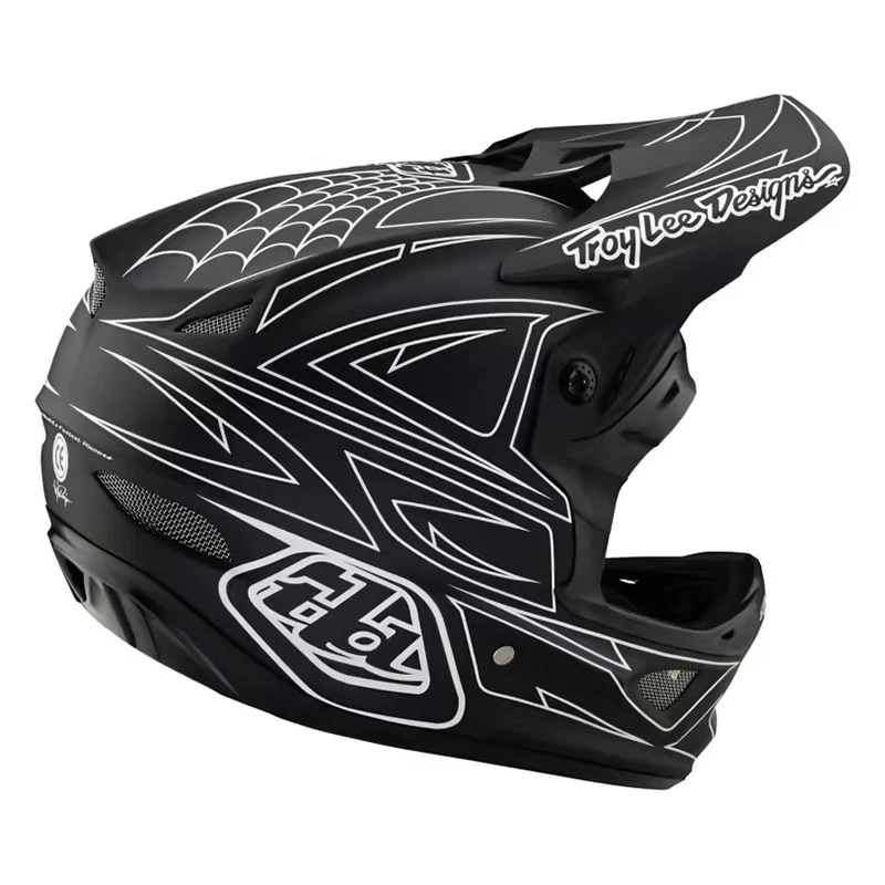 Downhill Casco Troy Lee Designs D3 Fiberlite Spiderstripe Nero - immagine 3