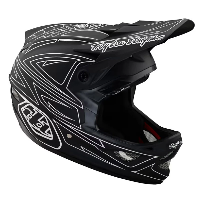 Downhill Casco Troy Lee Designs D3 Fiberlite Spiderstripe Nero - immagine 4