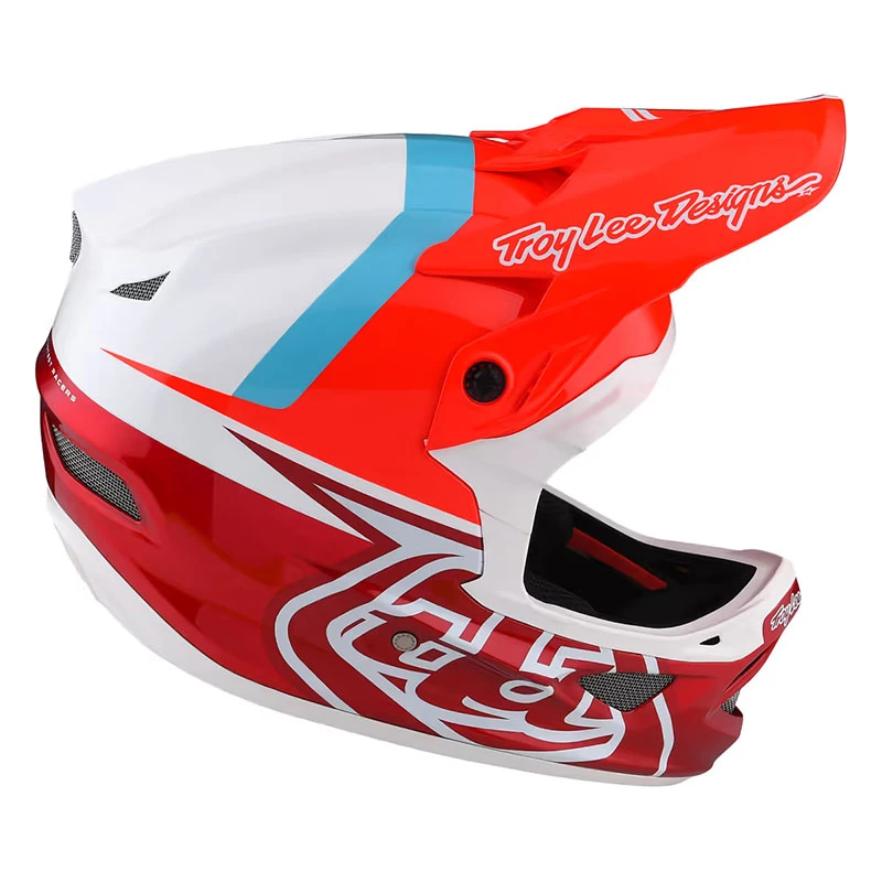 Downhill Casco Troy Lee Designs D3 Fiberlite Slant Rosso - immagine 2