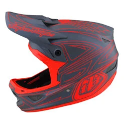 Downhill Troy Lee Designs D3 Fiberlite Spiderstripe Rosso