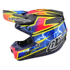 Fibra Casco Troy Lee Designs Se5 Carbon Lightning Giallo