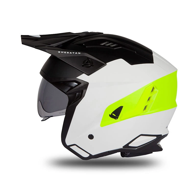 Trial Casco Ufo Sheratan 2206 Nero Bianco Giallo - immagine 2