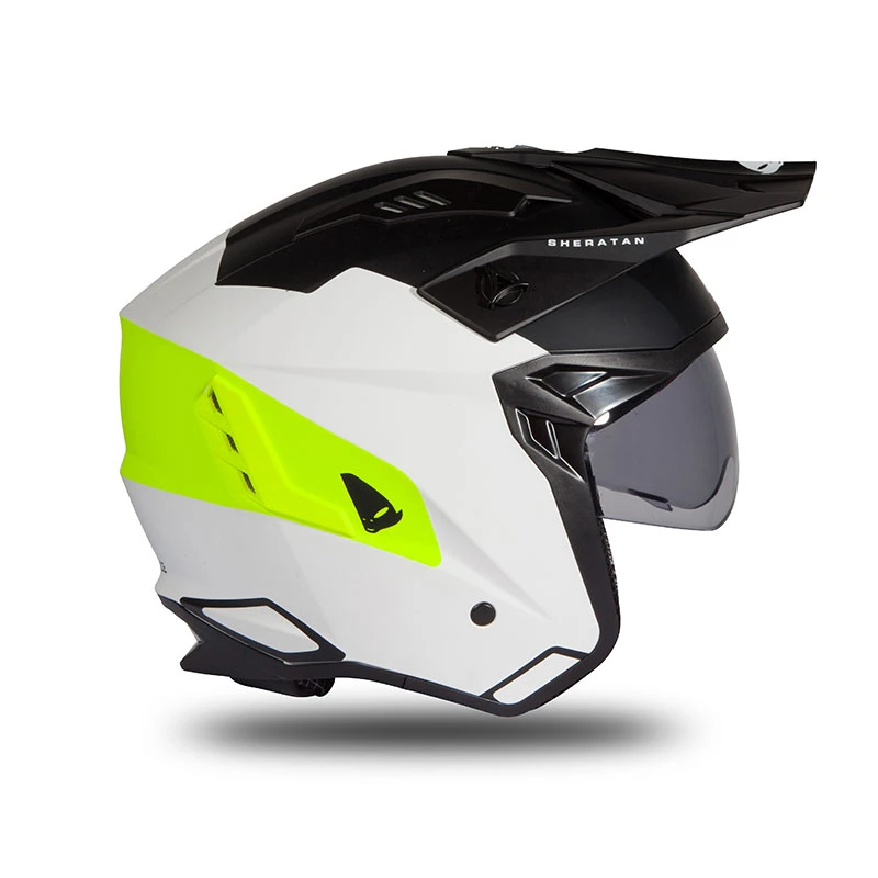 Trial Casco Ufo Sheratan 2206 Nero Bianco Giallo - immagine 3