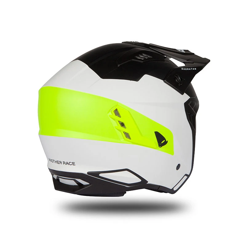 Trial Casco Ufo Sheratan 2206 Nero Bianco Giallo - immagine 4